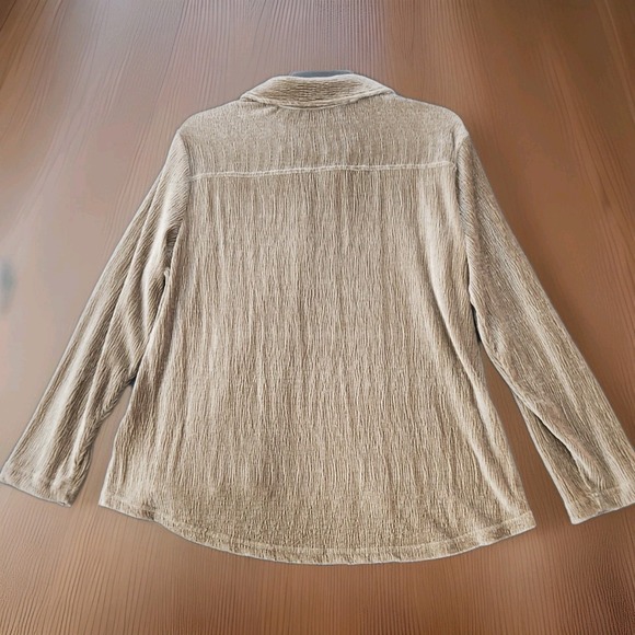 NWT Ali Miles PL Velvet/Velour Beige Wearable Art Blouse Shirt Top Minimalist - Picture 2 of 10